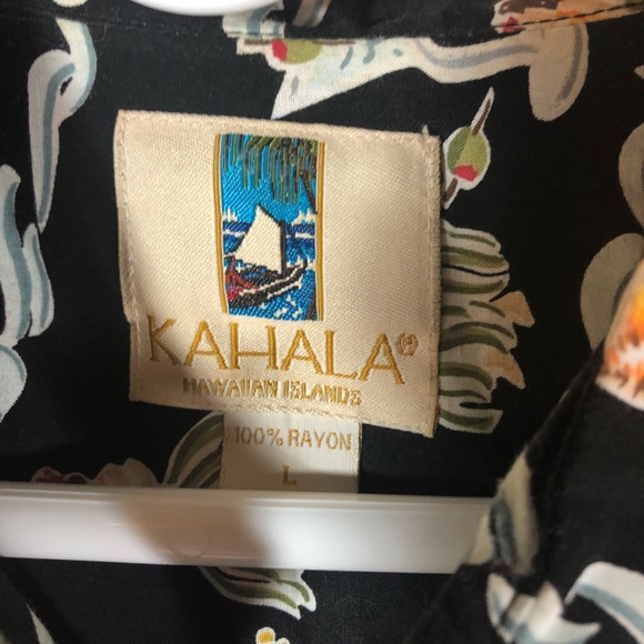 Hawaiian Shirt Black Hula Girls 100% Rayon - Picture 5 of 5